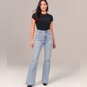 Abercrombie Curve Love High Rise Vintage Flare Jean Light Wash